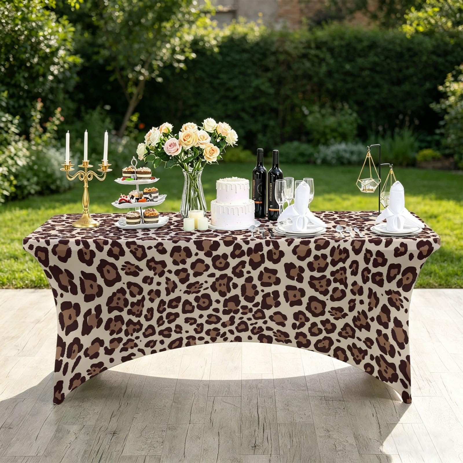Housse de table rectangulaire spandex infroissable et lavable pour fête