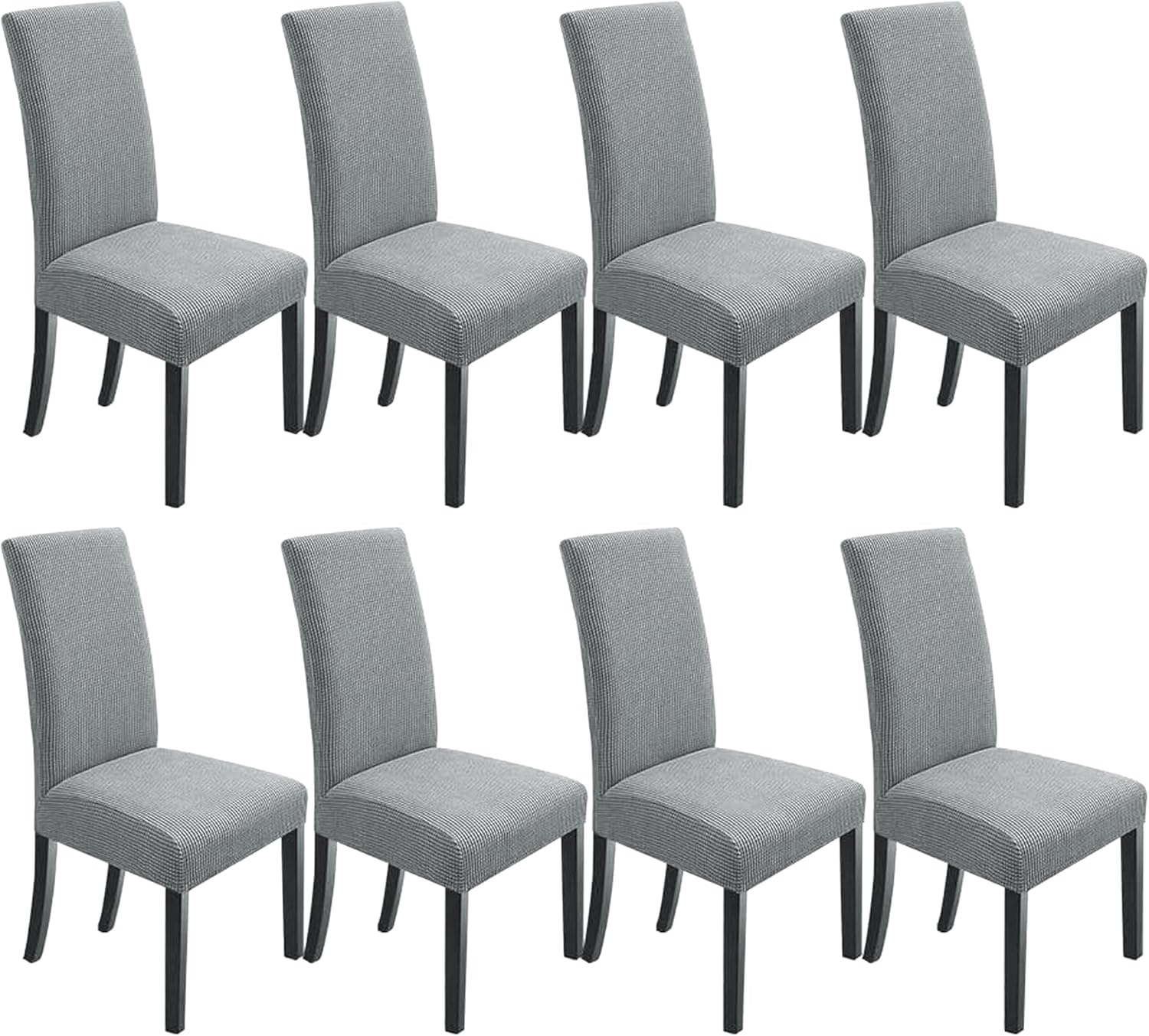 NORTHERN BROTHERS Chair Covers for Dining Room 8 Pack Chair Slipcovers Stretch Chair Covers Protector Cover for Hotel, Dining Room, Banquet (Light Grey)