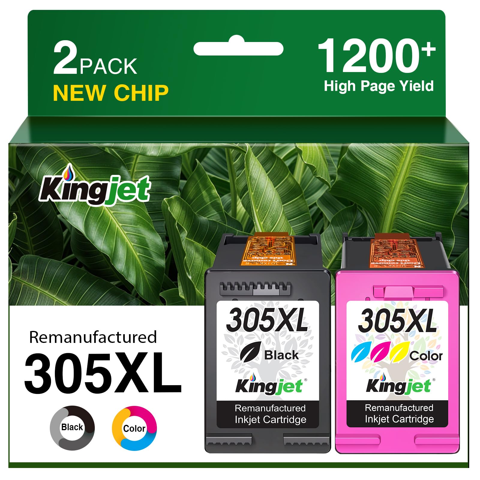 305XL Ink Cartridges Black and Colour Remanufactured for HP 305 Ink Cartridge, Printer Ink 305 Compatible with HP Envy 6000 6020e 6032e, DeskJet 2700 2700e 2710e 2722e 2800e 2810e 2820e (2 Pack)