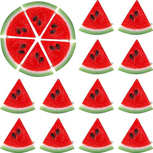 Yaomiao Rebanadas de sandía falsa de simulación de sandía, rebanadas de sandía artificial, rebanadas de sandía realistas, frutas falsas, decoración