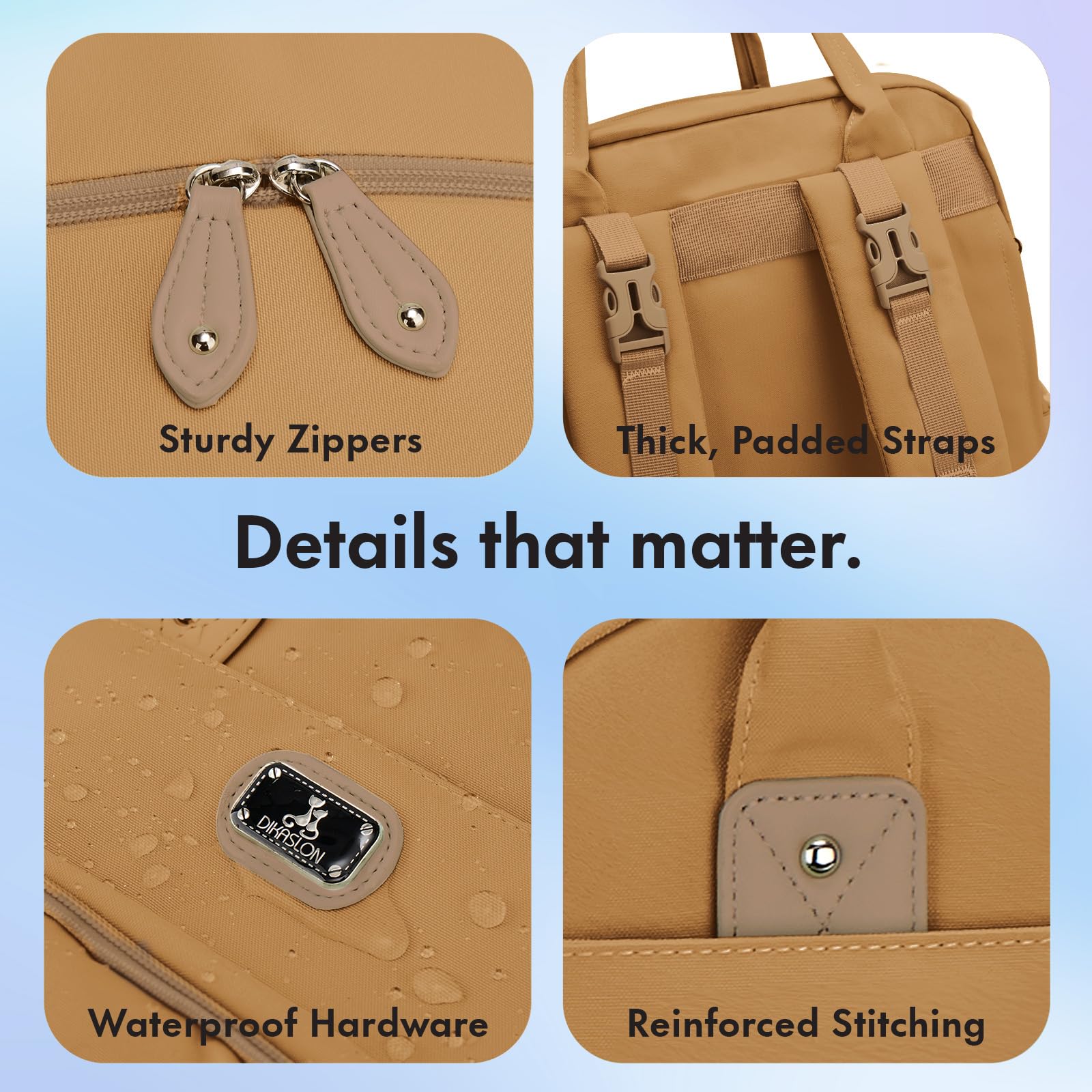 Dikaslon Borsa Zaino Fasciatoio, Zainetto Fasciatoio Grande Multifunzione Borsa Bebè con Fasciatoio Portatile, Porta Ciuccio e Cinturini per Passeggino, per Mamma e Papà