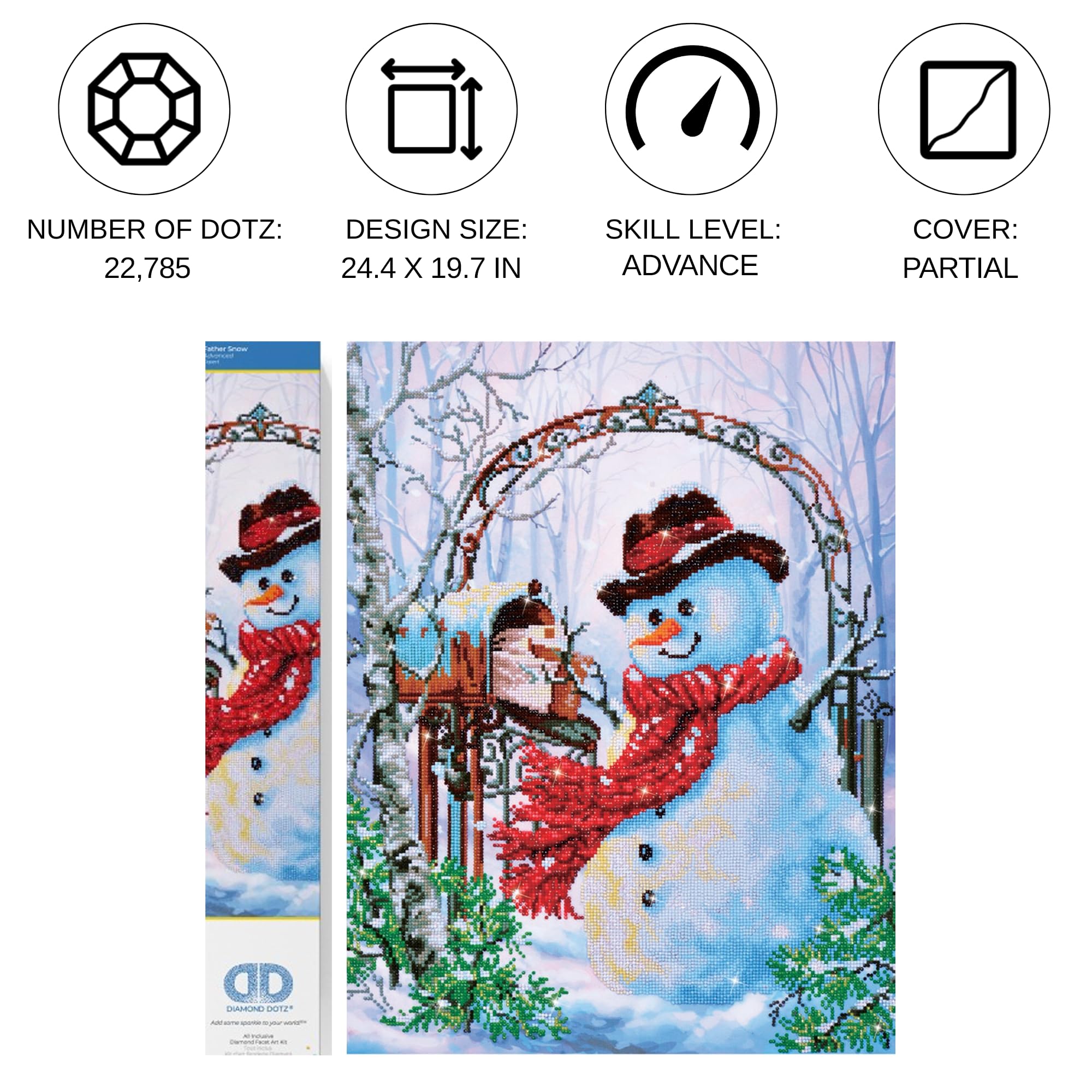 Pracht Creatives Hobby DD12-017 - Statuetta decorativa a forma di pupazzo di neve con diamanti brillanti, ca. 50 x 62 cm, per dipingere con diamanti, nuova e creativa.