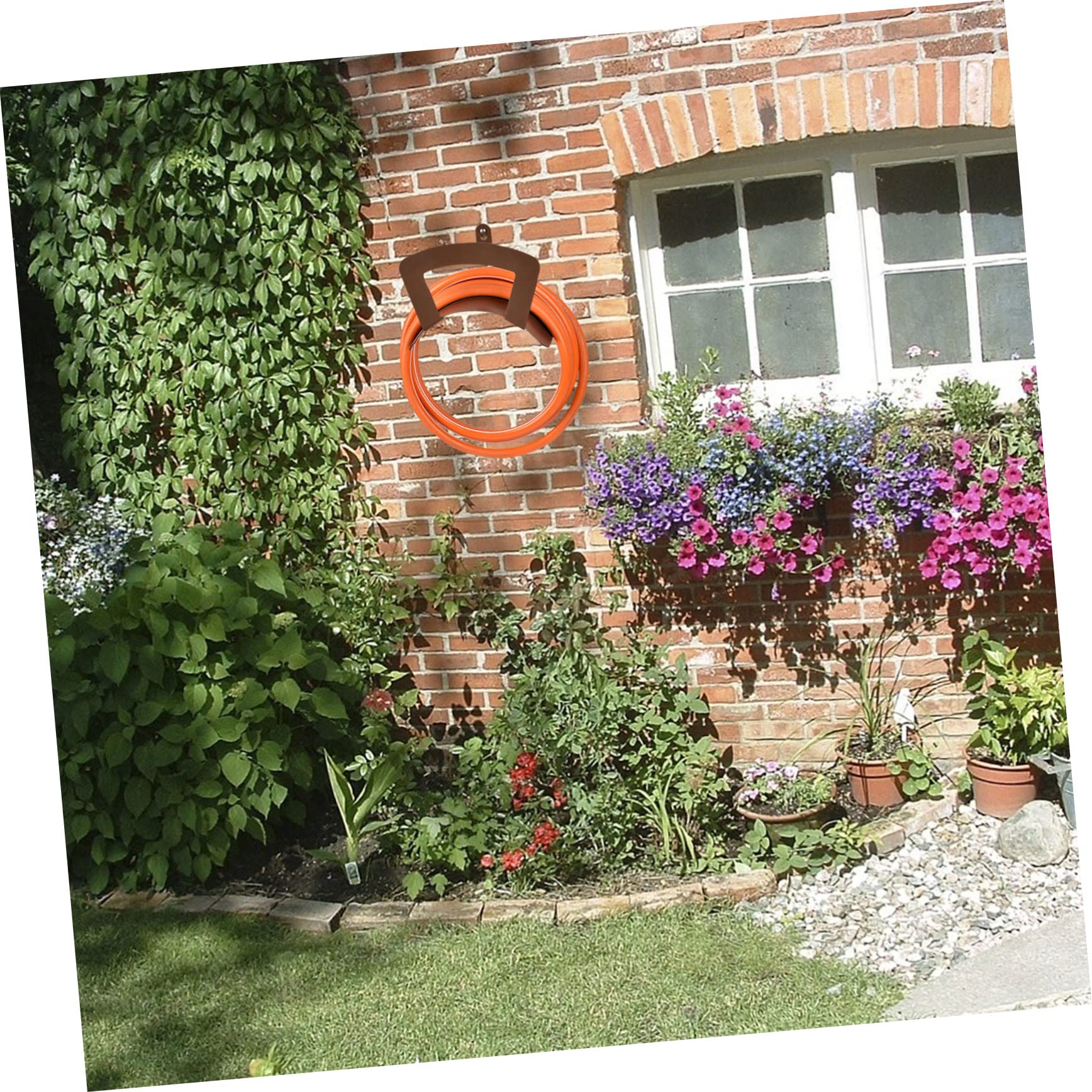 Schlauchhalter aus Eisen, Braun, 1 Stück, für Gartenbewässerung