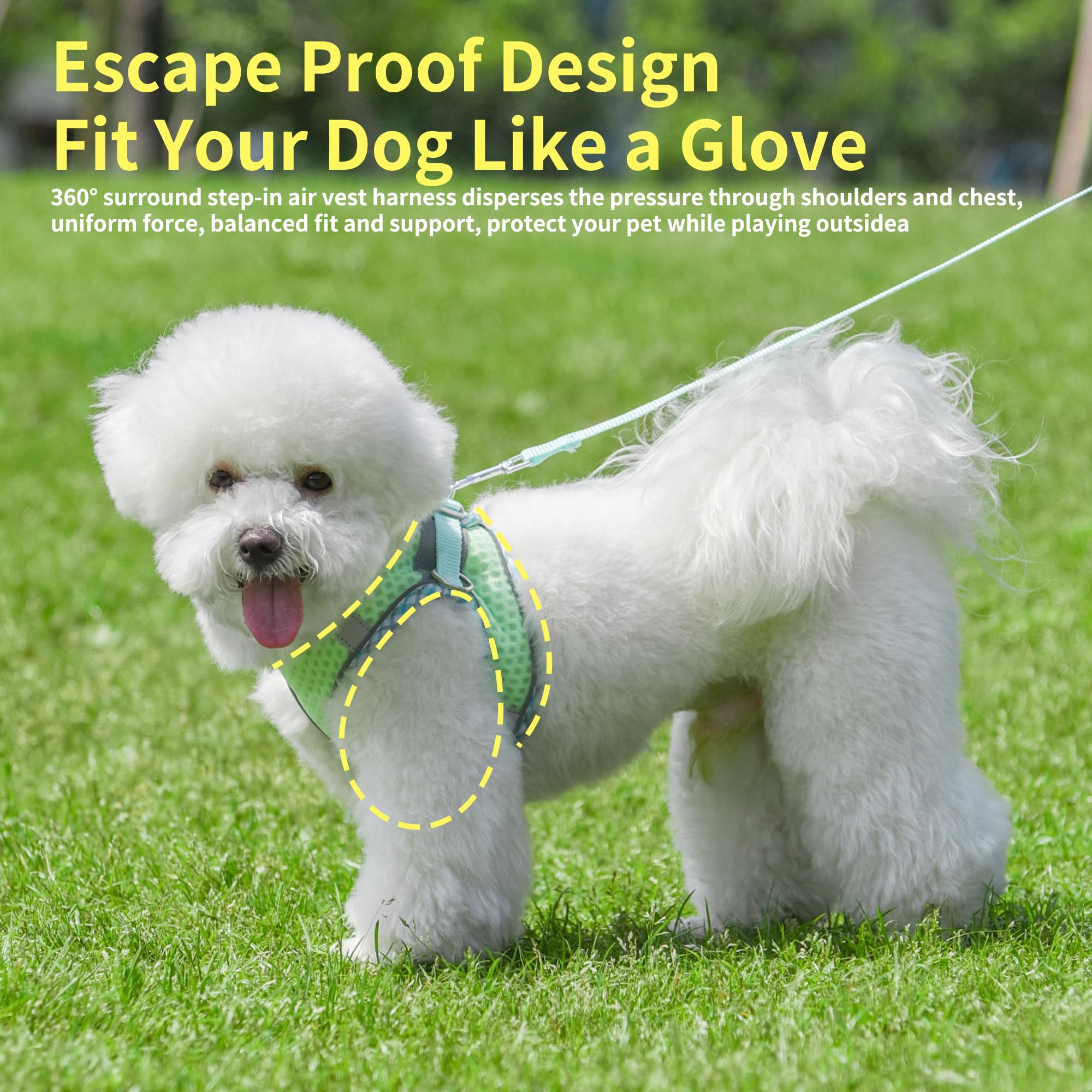Summer Pet Supply - Arnés ajustable para perro, sin tirones, con chaleco acolchado para climas cálidos, a prueba de escapes, ultrafino, suave, fácil de poner, para perros pequeños, salvia