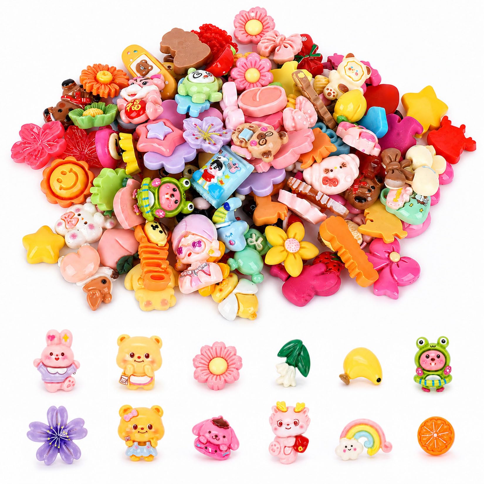 110 Pcs Mini Resin Animals Mixed, Luminous Mini Animal Figures