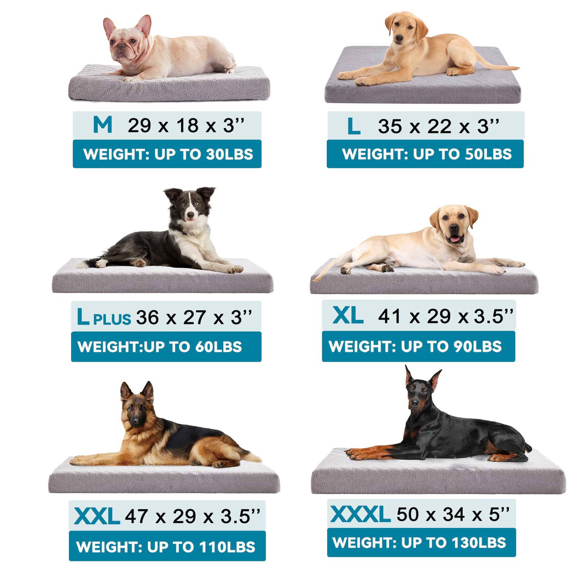 Orthopedic Extra Large Dog Bed for Large Dogs, 41 inches XL Washable with Waterproof Liner and Cooling Gel Memory Foam, Fits up to 90 lbs Pets - image 5