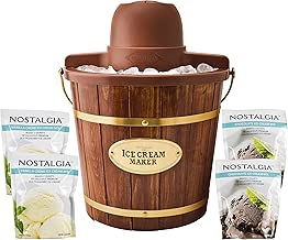 Nostalgia ICMW400BUN Wood Bucket Ice Cream Maker Sample Pack, 4-Qt, Brown - coolthings.us