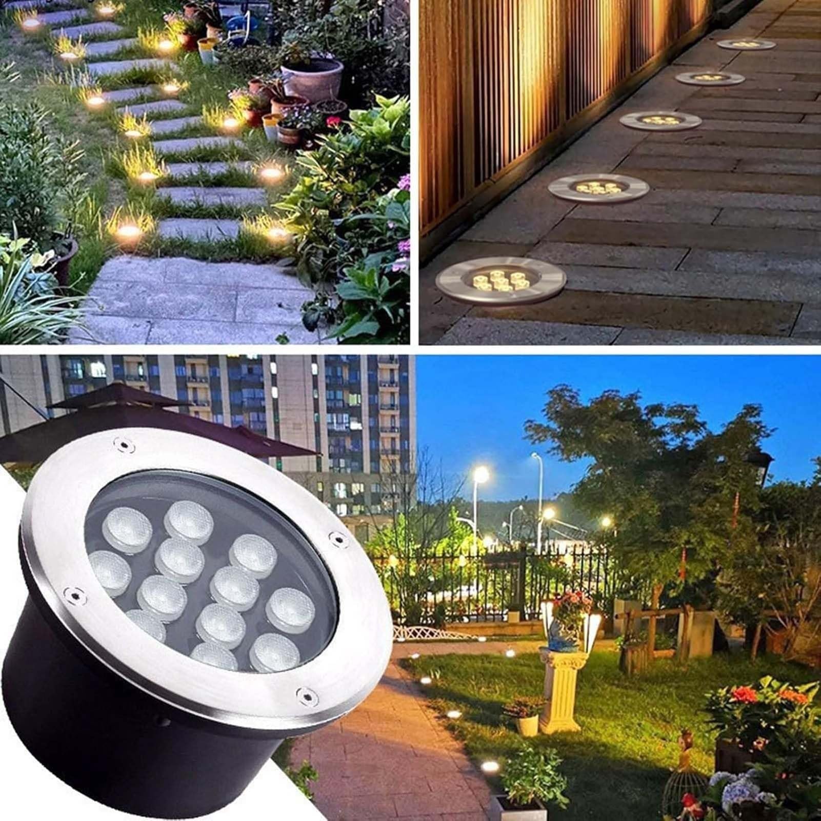 Lampa zewnętrzna LED, 9W - IP66 wodoodporne podziemne reflektory do zabudowy do ogrodu, podjazdu, tarasu i schodów - oświetlenie zewnętrzne zakopane AC220V (czerwony)