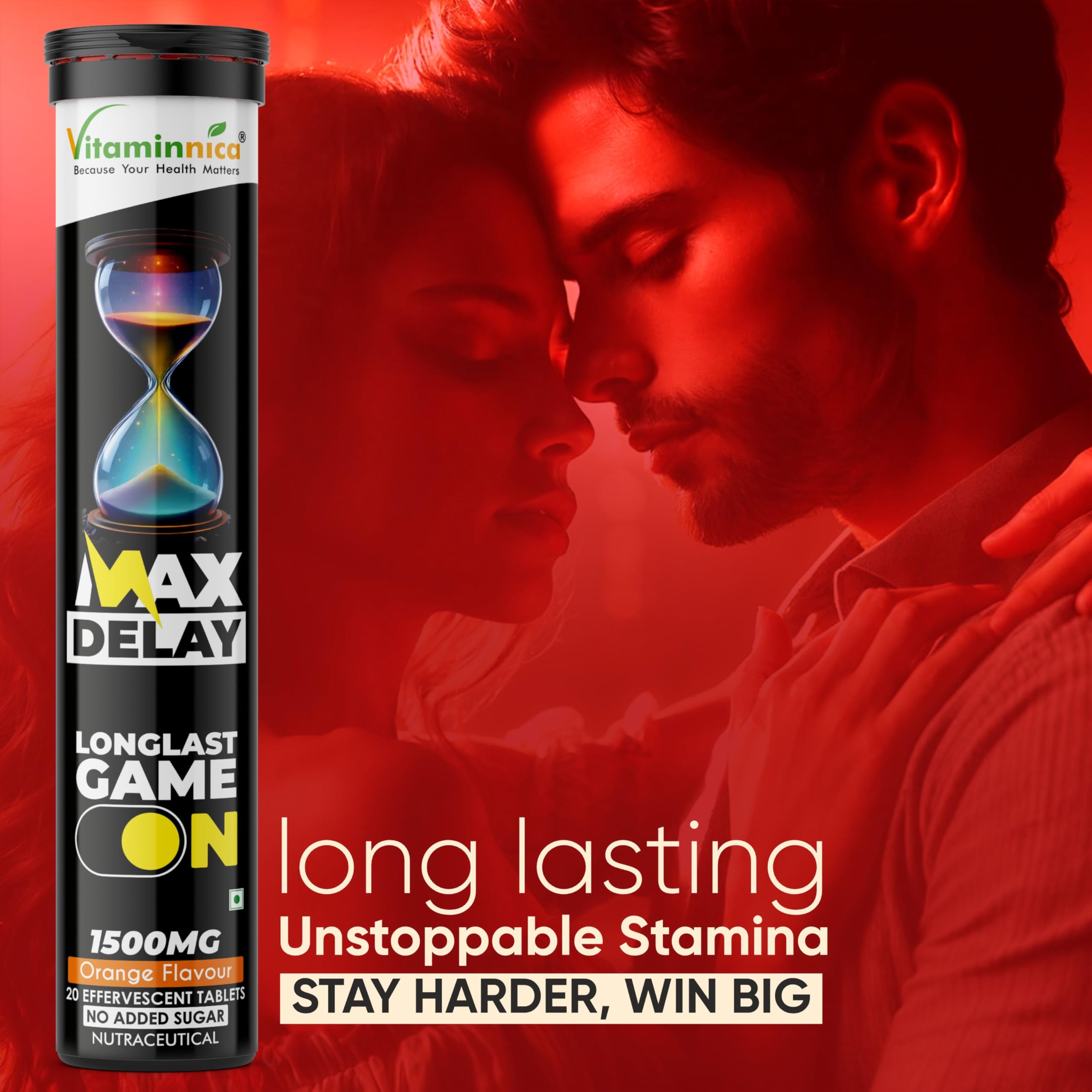 Vitaminnica Max Delay | Long-Last Performance Support for Men – Extended Stamina, Endurance & Control – Game On Formula | Natural Herbal Supplement | Vegan, Non-GMO, Gluten-Free (Pack of 1) — Amazon image 2