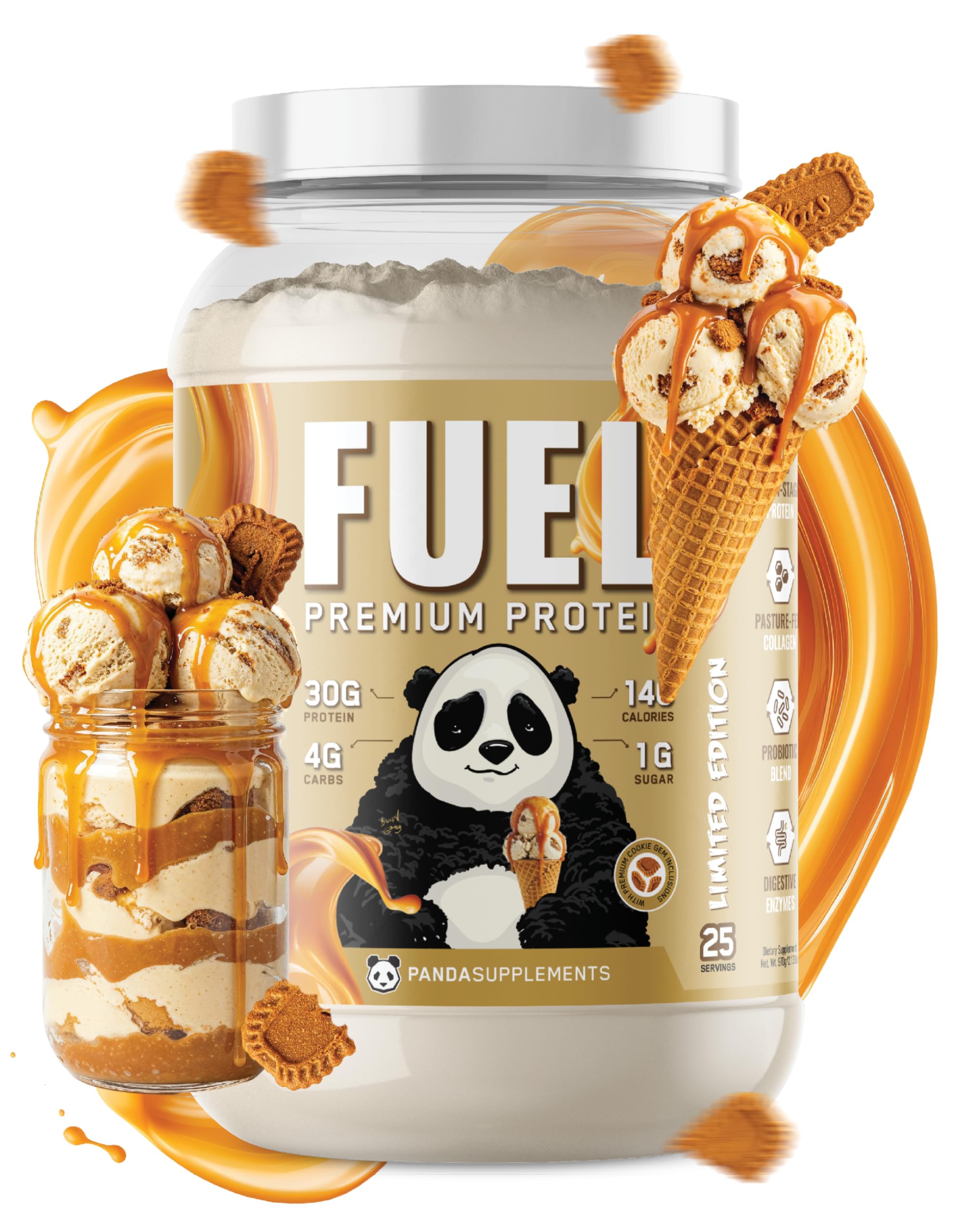 Underground Bio Labs Panda Fuel Protein, 2.5 lb, Caramel Ice Cream Crunch