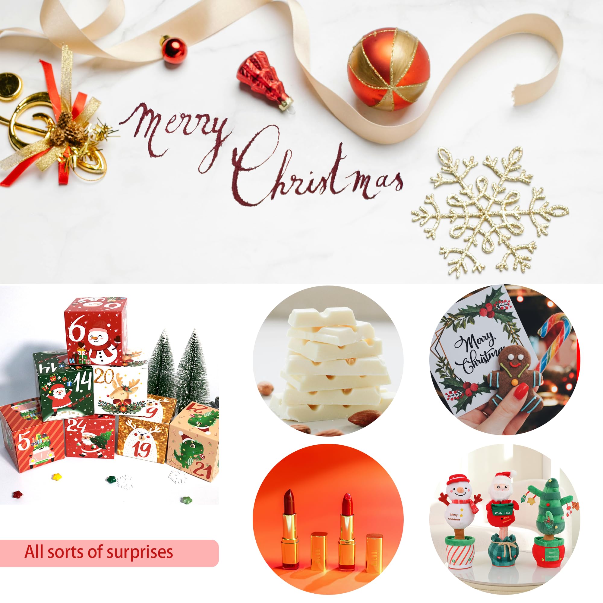 24 Scatoline Calendario Dell'Avvento Fai Da Te - Con Numeri Adesivi Per Caramelle, Biscotti, Regali - Foto 7