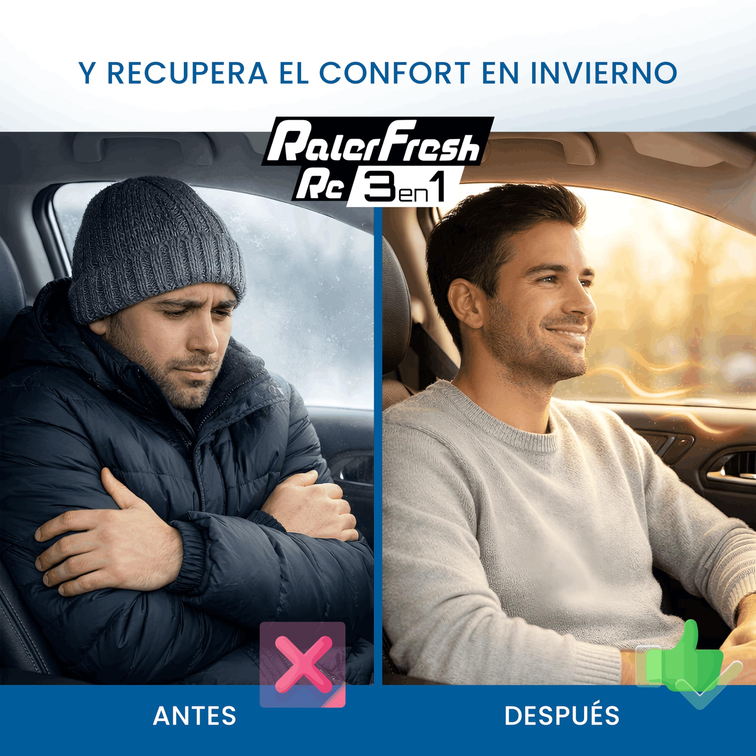 Ralerfresh RC 3 en 1 – Recarga de Aire acondicionado coche R134A hasta 2016 - Gas refrigerante, Sella fugas, lubricante (2 Botellas RC 3 en 1 de 500ml)