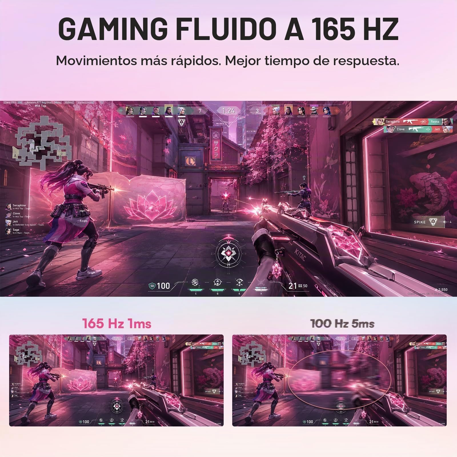 Great voell Monitor Gaming Curvo 34 Pulgadas 4K 165Hz 1500R HDR10 FreeSync 4000:1 Base Instalación Rápida Amplia Gama Colores