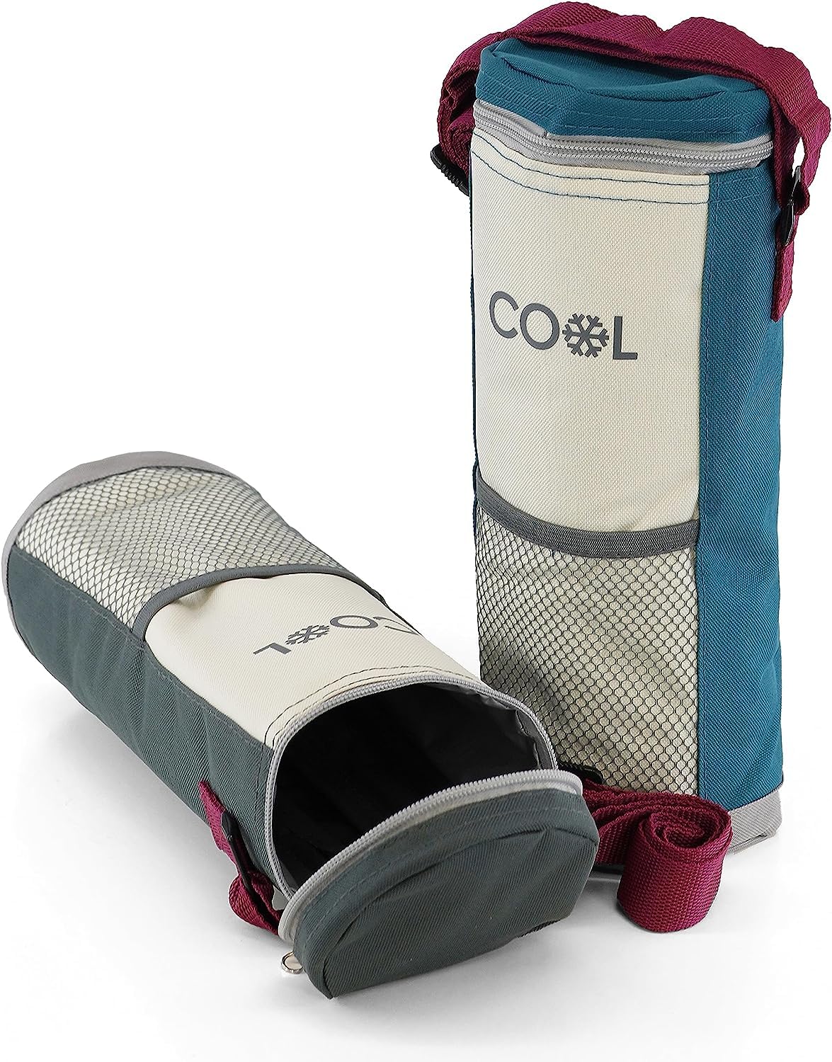 MTS Wine Cooler Bag for 1.5L Water Bottles - Padded Insulated Champagne Carrier with Zip & Shoulder Strap - Thermal Drinks Holder with Pocket for Picnics, Travel & Beach, Great for Wine Lovers