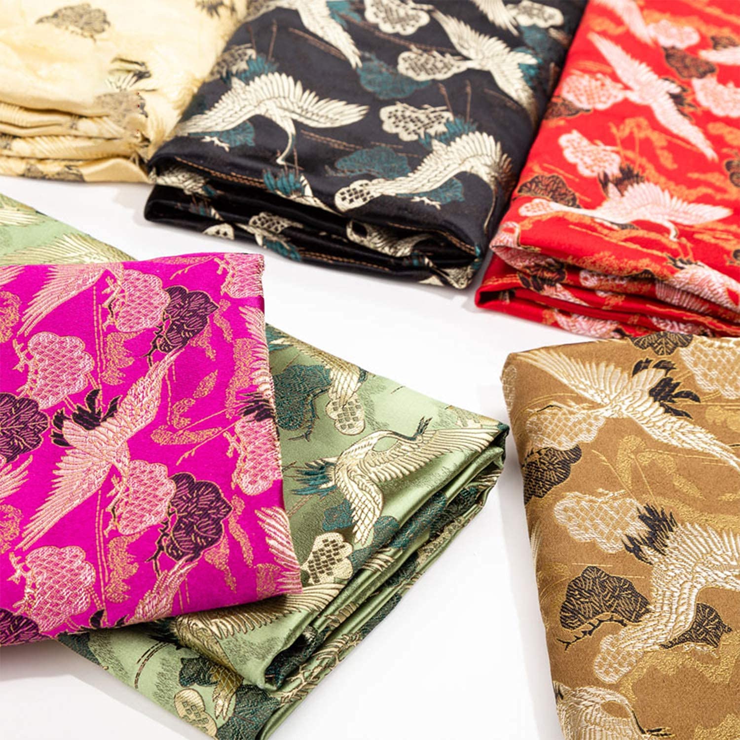 Brokatowa tkanina, Haftowana brokatowa tkanina adamaszkowa Jedwabna satyna do tapicerki kimono kostiumowego(Unique Colour)