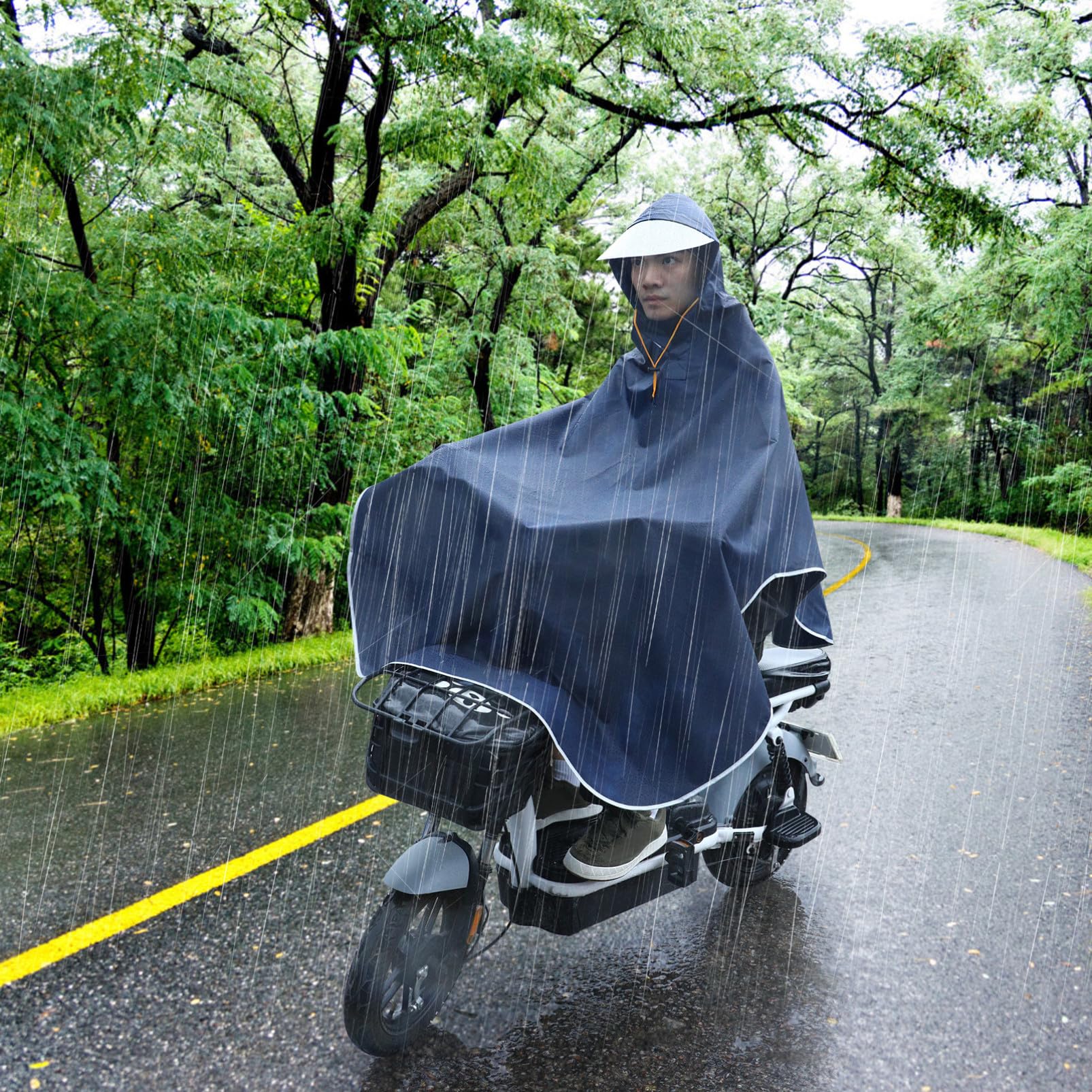 FRCOLOR Poncho Antipioggia per Bicicletta e Scooter Windproof Leggero Unisex per Città e Attività all'Aperto
