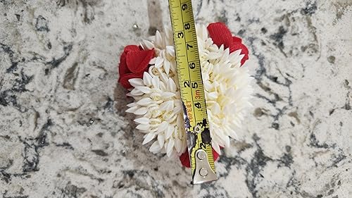 Miniatura 4 de Accesorios tradicionales indios para el cabello, Gajra blanco con rosa, joyería de flores artificiales, tiara Veni hecha a mano para mujeres, ropa