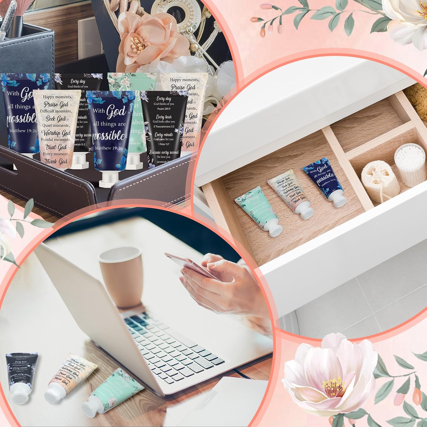 36 Pcs Christian Hand Cream Bulk for Women Mini Travel Size Bible Verse Lotion Dry Skin Hand Lotion for Summer Travel Church Prayers Gifts Coworker Thank You Gifts Wedding Bridal Shower Favors