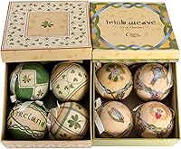 Vista 1 de Adornos de Navidad de papel irlandés – Bolas de globo – 2 cajas juego de 4