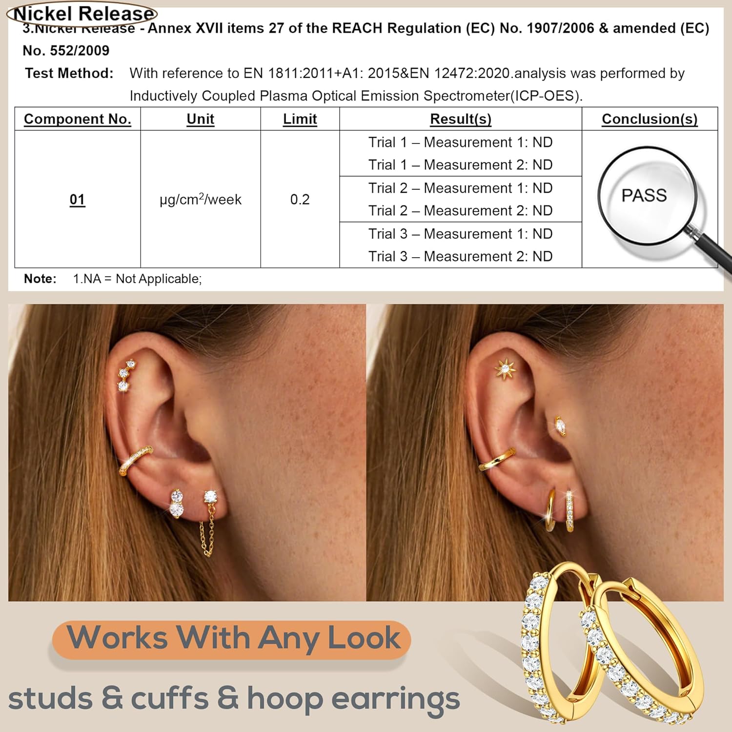 MILACOLATO 20G Hypoallergenic Flat Back Earrings for Women 316L Surgical Steel Flatback Stud Earrings Trendy Small Huggie Hoops Ear Cuffs Cartilage Earring Stacks Earring Sets for Multiple Piercing - Image 3