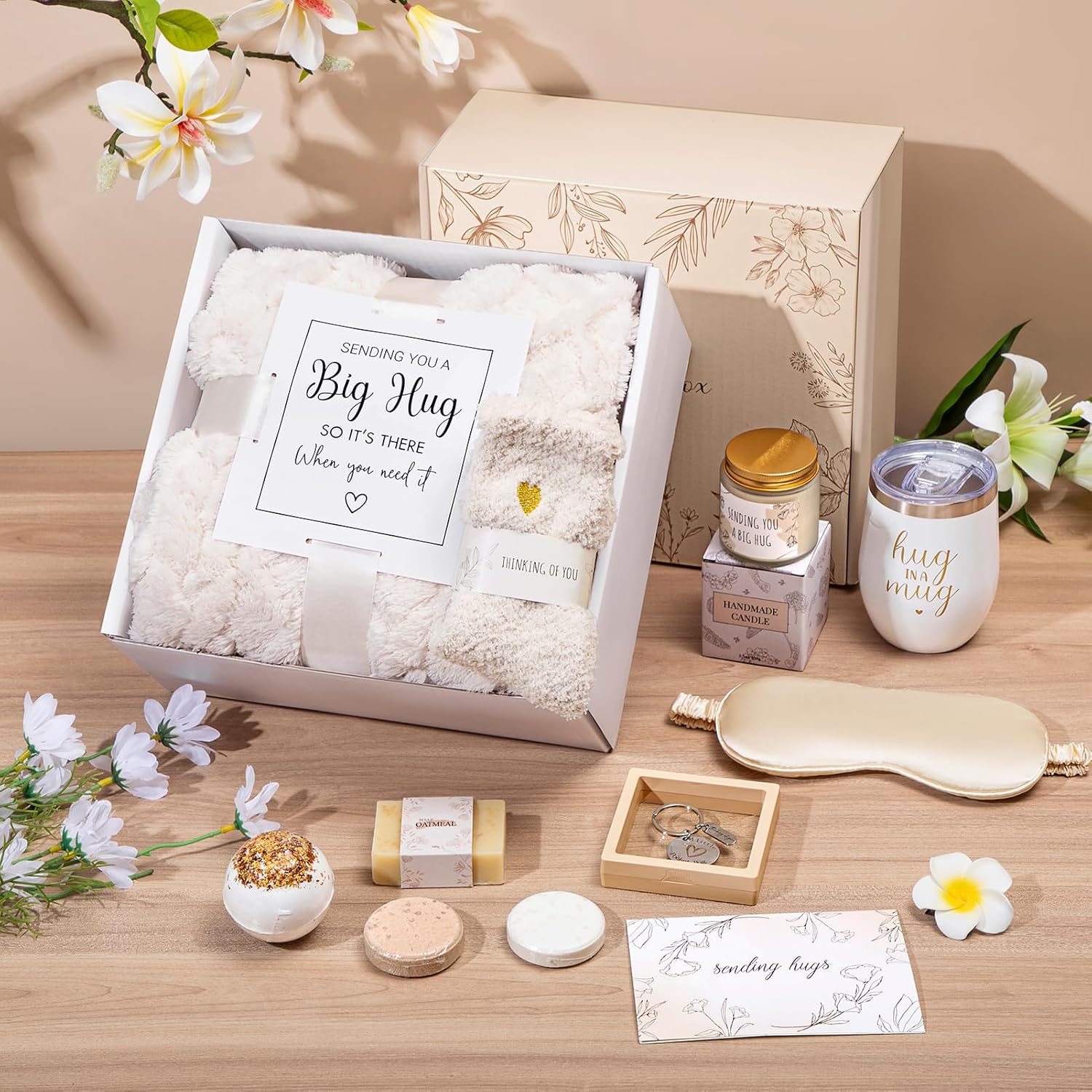 Sympathy Gift Baskets Sympathy Gifts for Loss of Loved One Hug in a Box for Women Bereavement Gifts Ideas Get Well Soon Gift Condolence Basket Miscarriage Thinking of You Care Package for Women - Image 3