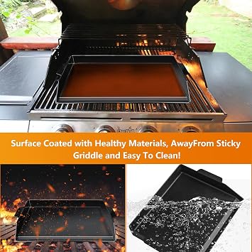 Universal Cast Iron Griddle 23 X 16,Pre-Seasoned Nonstick Coating Stovetop Griddle For All Gas Grills And 4 Burner Range Oven,Cast Iron Grill Pan for Stove Top With Extra High Sidewalls