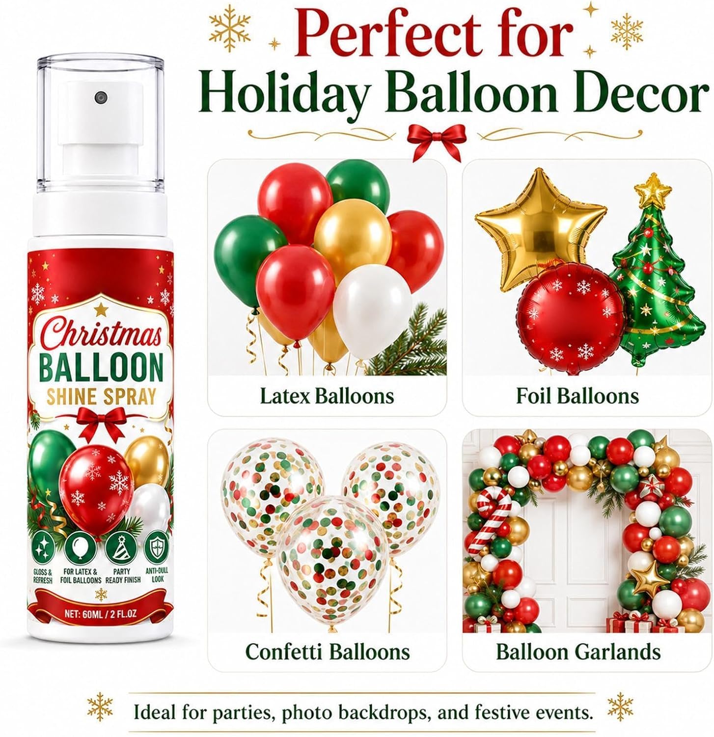 Balloon Shine Spray - Non Greasy Fade Resistant, Party Decoration Care,