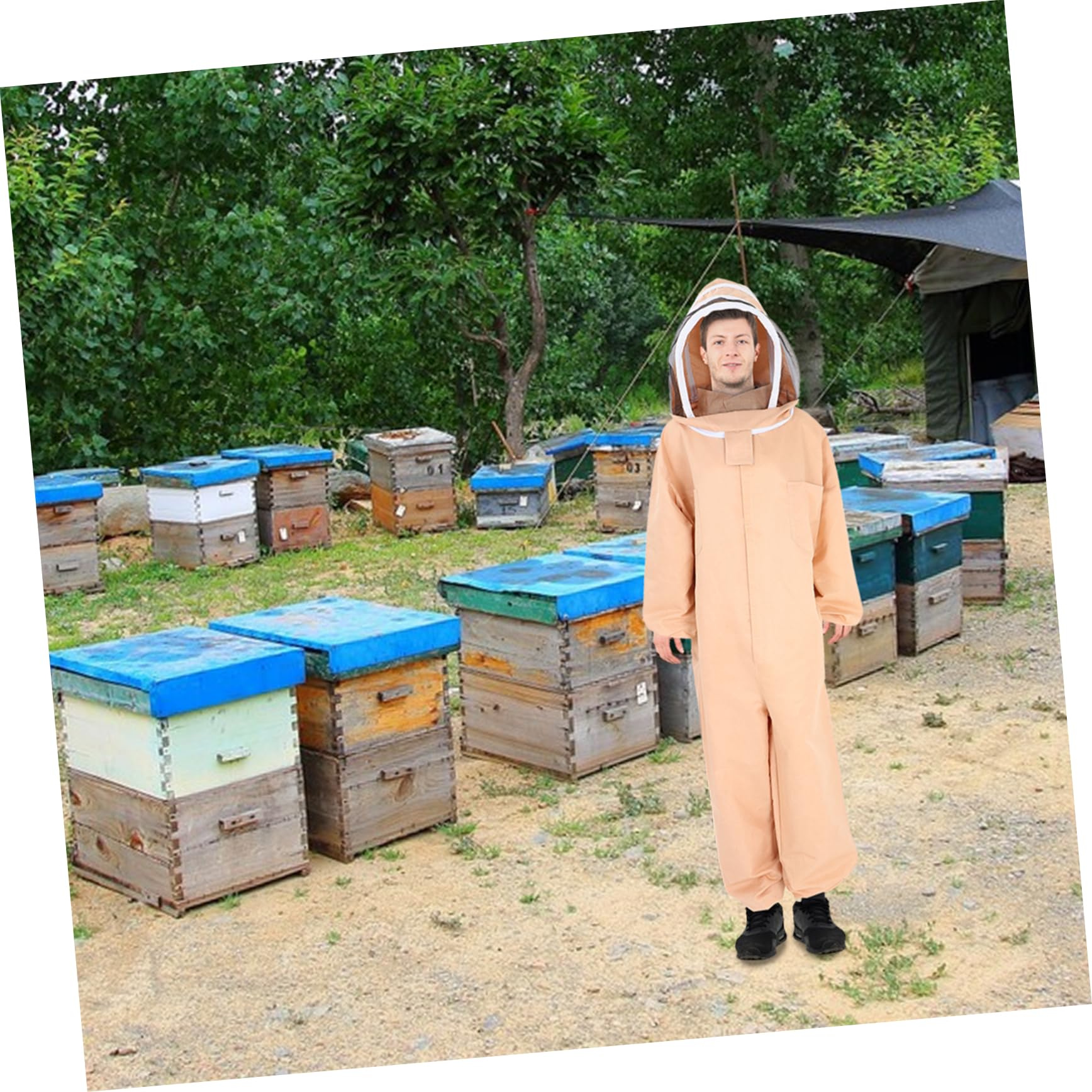 POPETPOP Da Apicoltura Professionale Con Velo Abbigliamento Traspirante Per Apicoltori Protezione Avanzata e Comfort Attrezzatura Per Beekeeping Adatta Alte Temperature