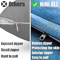 Vista 4 de NiNi ALL Juego de 2 fundas de almohadas decorativas impermeables para exteriores, casa de campo, jardín, fundas de cojín sólidas para patio, tienda