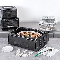 Vista 4 de Restaurantware-Cater Tek 42 Quart Catering Hot Box, 1 Top Load Insulated Food Pan Carrier - Holds 1 Full Size 8â€ Deep Pan, Collapsible, Black EPP