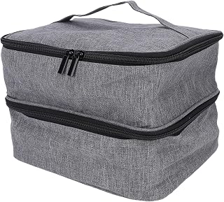 Jiawu Nail Polish Bag, Double Layer Design Holds 30 Bottles Nail Polish Storage Box, Nail Polish Bag with Foam Bottle Holder for Manicure Tools Home Travel
