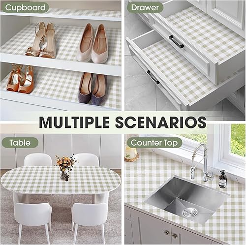 Miniatura 9 de Forro antideslizante para cajones y estantes, no adhesivos, grueso, agarre fuerte, impermeable, lavable, protege los estantes del aparador, armarios