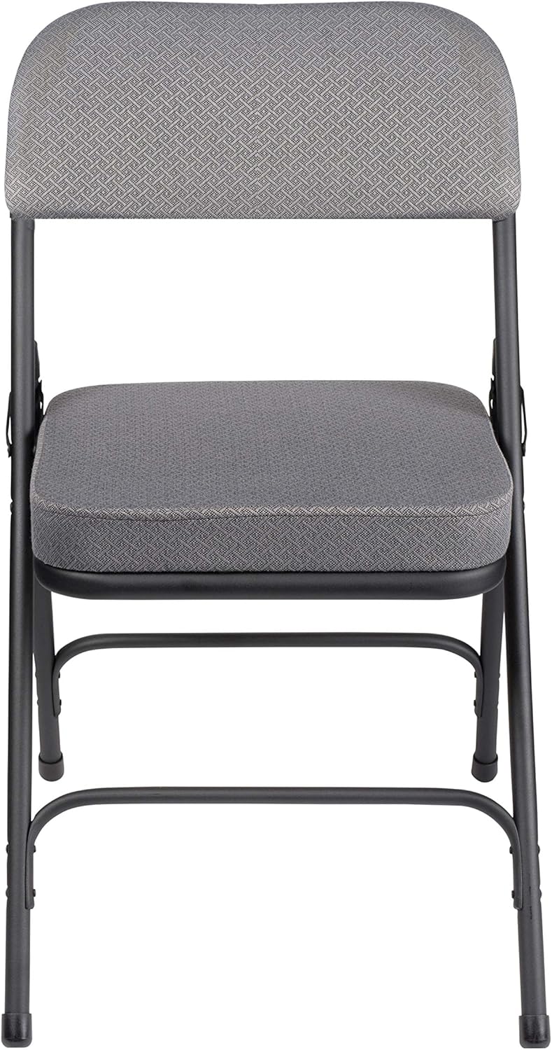OEF Furnishings (2 Pack) Fabric Upholstered 2" Cushion Folding Chair, Grey : Home & Kitchen