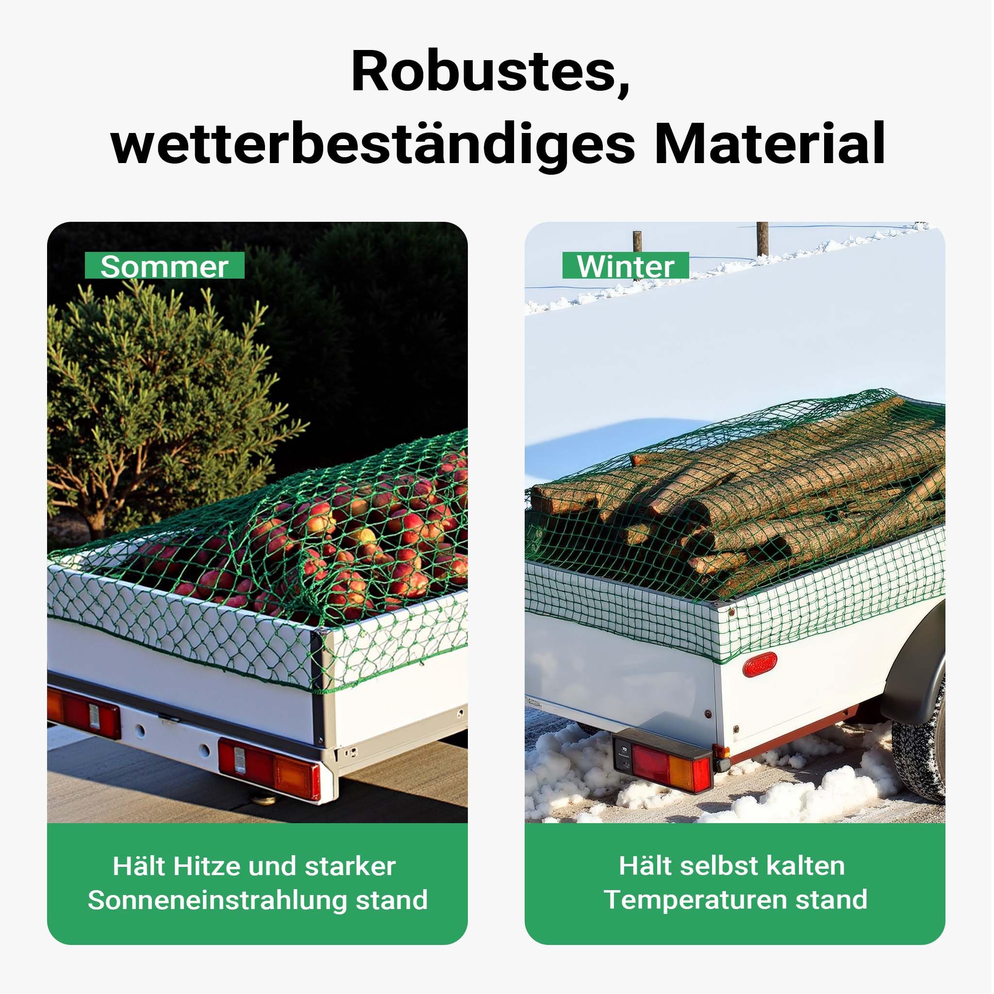 Wiltec Rete ferma carico per trasporto su rimorchio 4 x 4 m maglie 45x45 mm Rete di sicurezza
