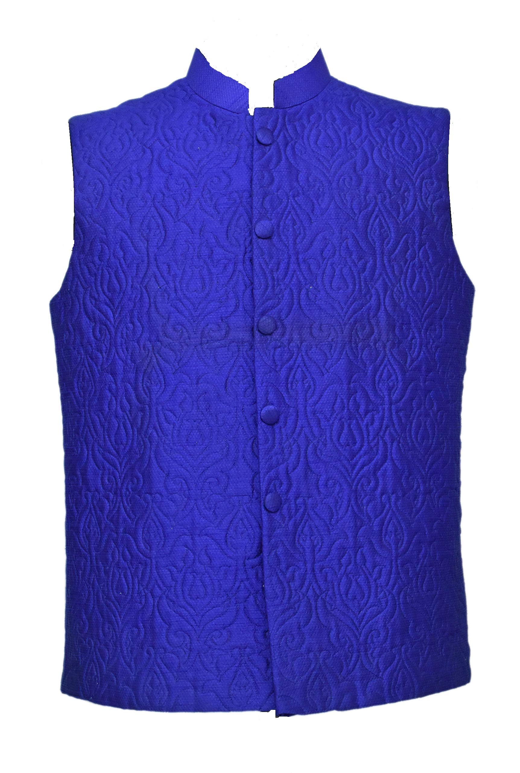 RAJ DESIGN STUDIOMen's Waist Coat (Style 230, Royal Blue QUILTED, 40)