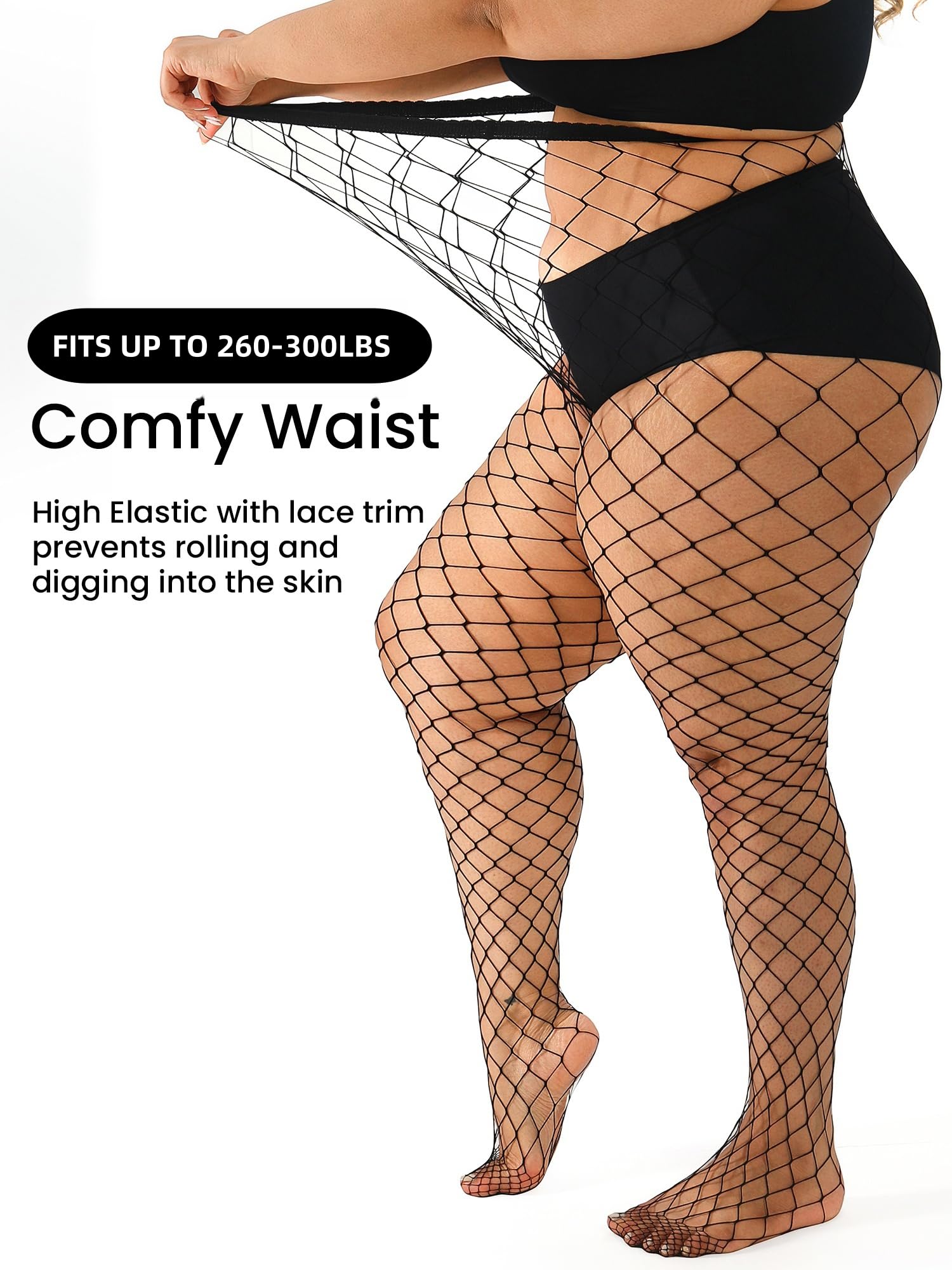 ANNTXL Plus Size Fishnet tights stockings Big Mesh Leggings Pantyhose for women: Pink