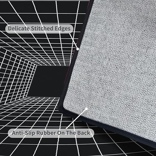 Miniatura 5 de Runner Rug Washable 2x8 Cyber Grid Retro Punk Perspective Rectangular Tunnel Grid Tunnel Non-Slip Hallway Area Rug Indoor Outdoor Home Decor for