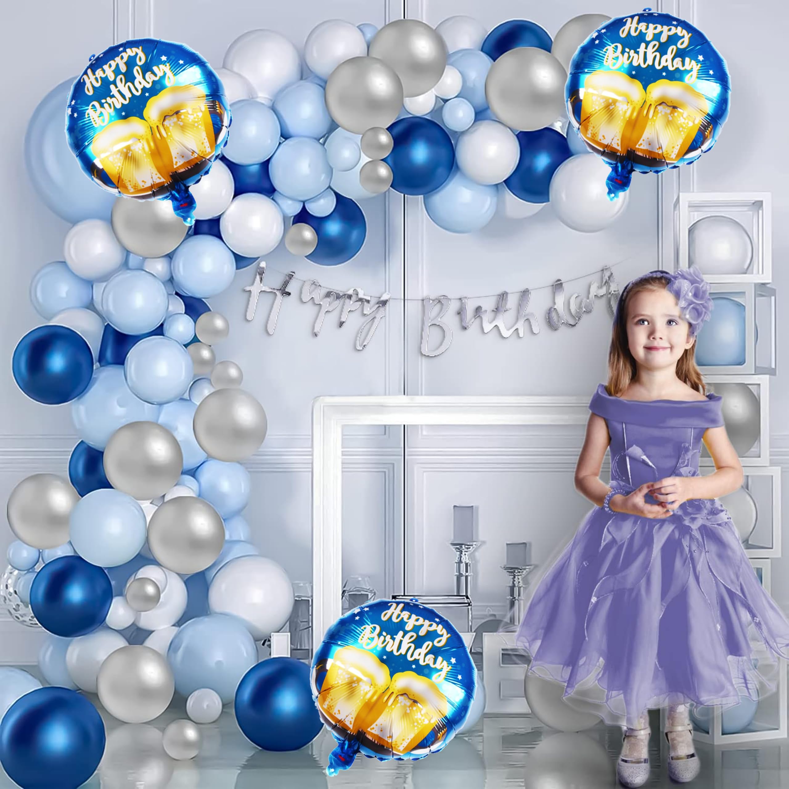 TOYXE Blue Theme Birthday Decoration Kit for Boys - 66 Pieces Set for  Husband | Birthday Decorations With Balloons : Amazon.in: Toys & Games