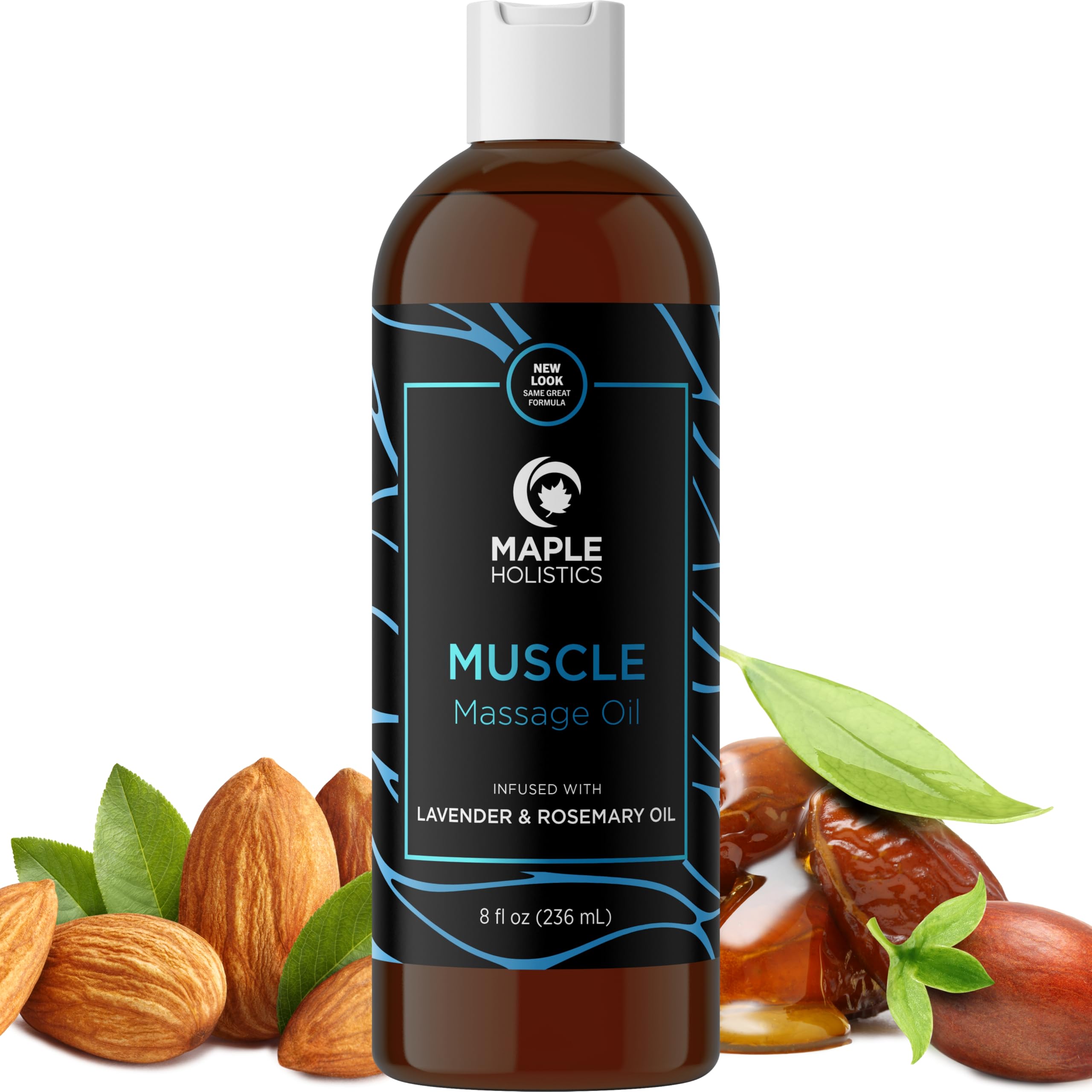Sore Muscle Massage Oil for Body - Relaxing Massage Oil for Massage Therapy with Lavender and Rosemary Oils for Muscle Relief - Gentle Warming Massage Oil for Sore Muscles for Pro or Home Use (8oz)