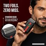 COCCO Veloce Lite Rasoir pour hommes, rasoir électrique pour visage, 7000 RPM Moteur haute vitesse, rasoir sans fil ultra-léger, USB-C Charge rapide, rasoir électrique pour chauve & Bâton (rouge) & Noir)