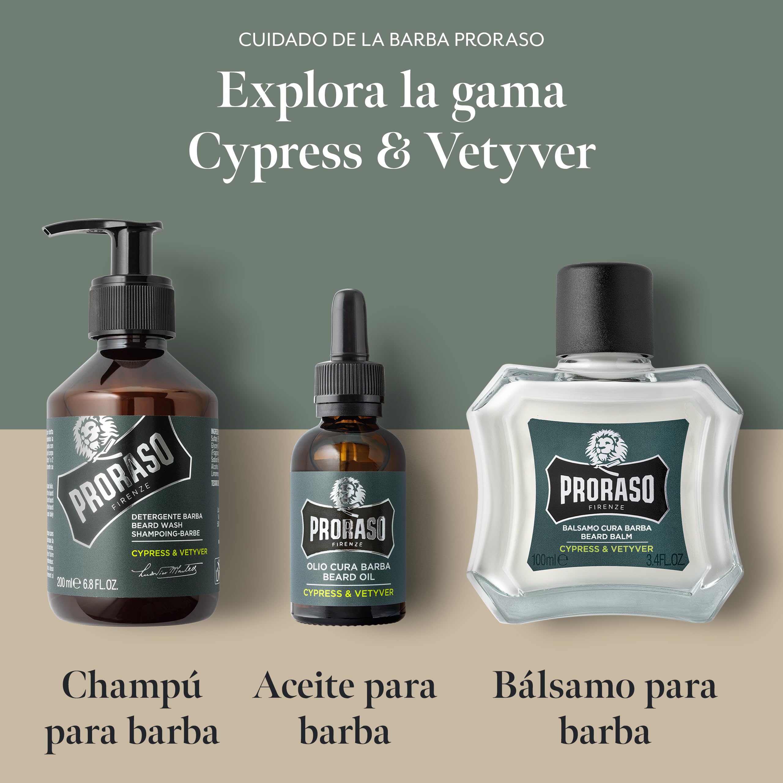 Proraso Colonia con Aroma Ciprés y Vetiver, 100 ml, 315 g