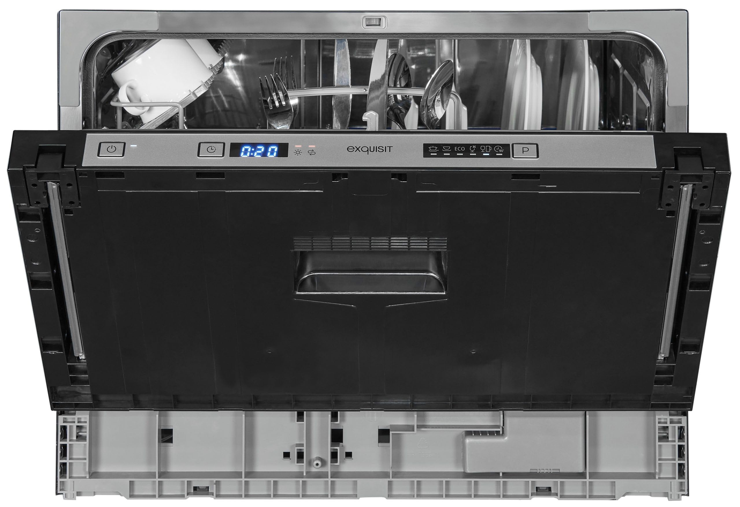 Lavavajillas integrable 60 cm Exquisit EGSP1060-E-030D | 6 programas de lavado rápido | Bajo consumo energético | Silencioso | Lavado rápido, bajo consumo energético, integración total y funcionamiento silencioso para cocina