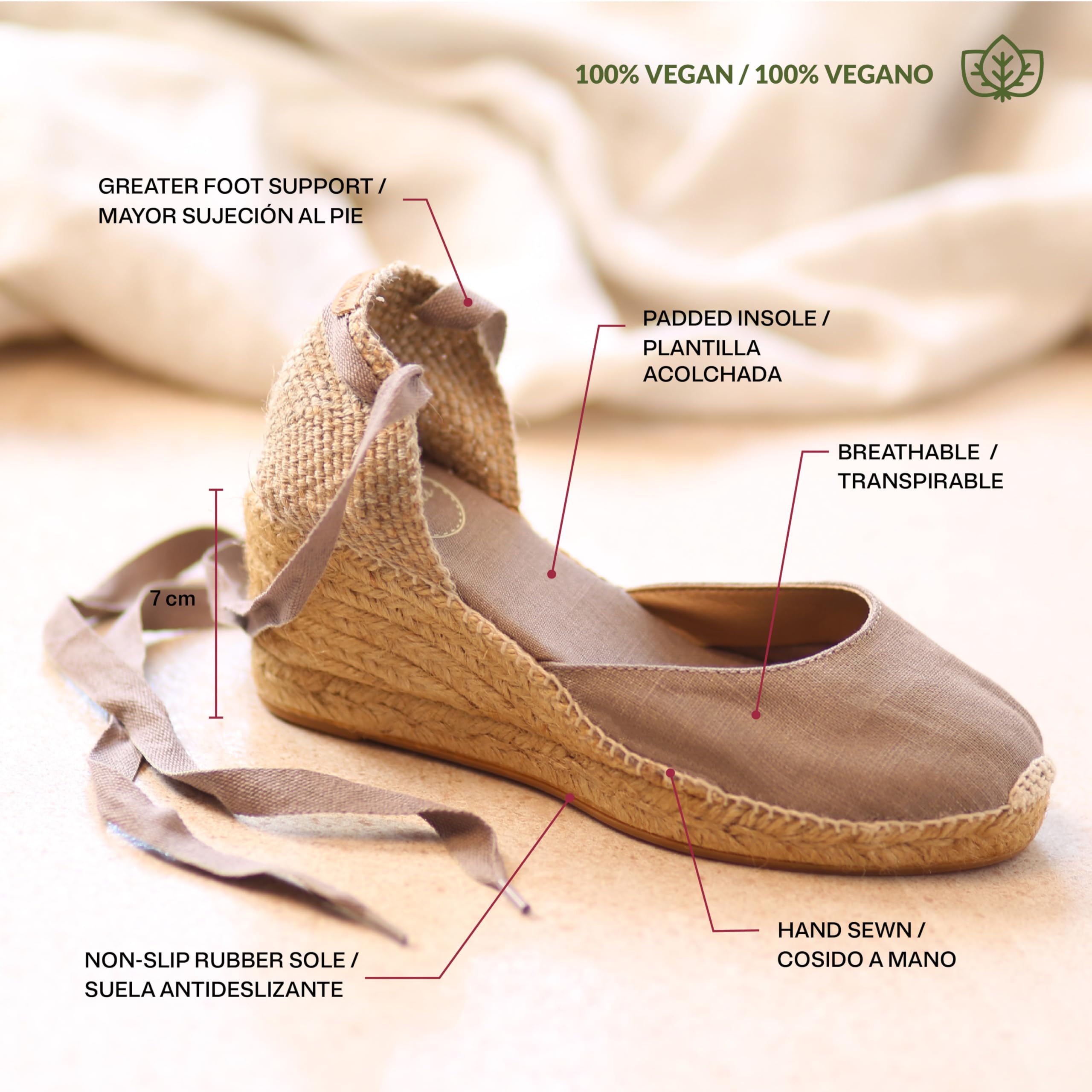 TONI PONS CALONGE - Espadrillas valenciane vegane da Donna realizzate in Tessuto di Cotone.