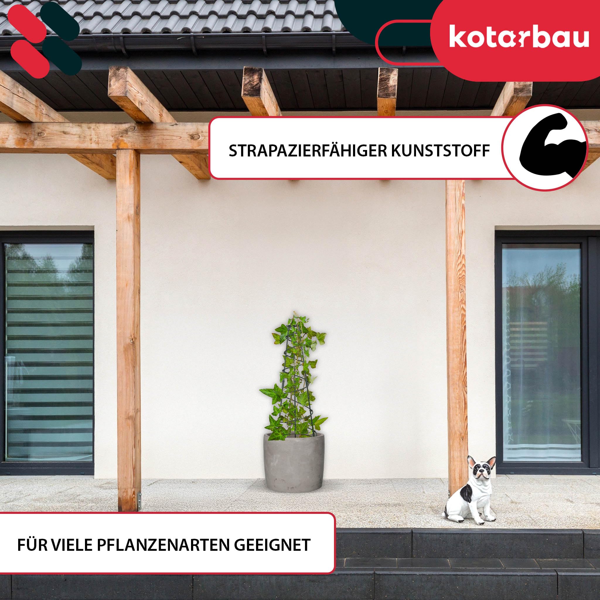 KOTARBAU® Traliccio per Rampicanti da Esterno, Tutori Pomodori Ø 25 cm, PVC