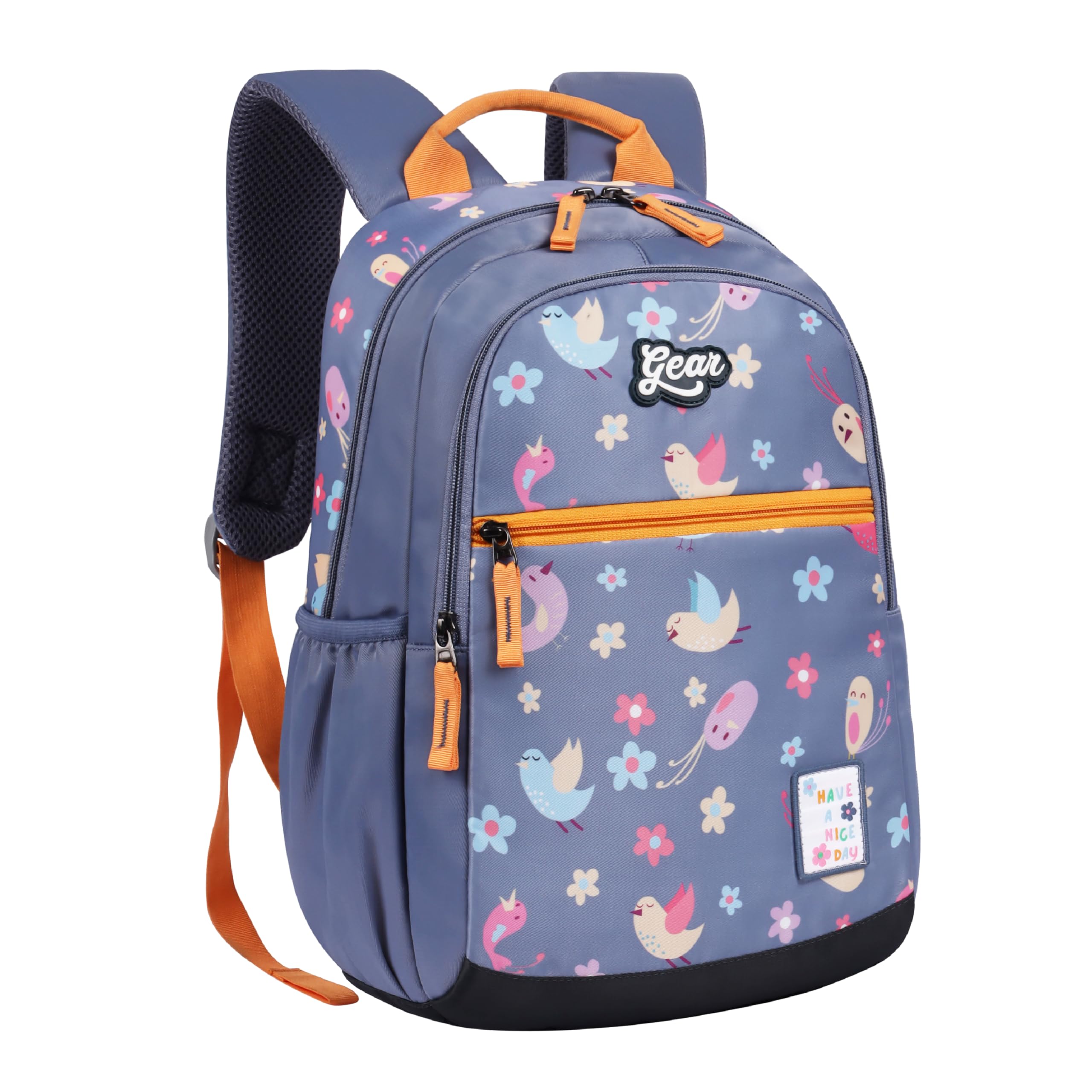 Gear Birdie 15"/19L Small Water Resistant School Bag/Casual 3 Compartment Backpack/Daypack/Travel 3 Compartment Backpack/Kids Bag for Boys/Girls - Blue