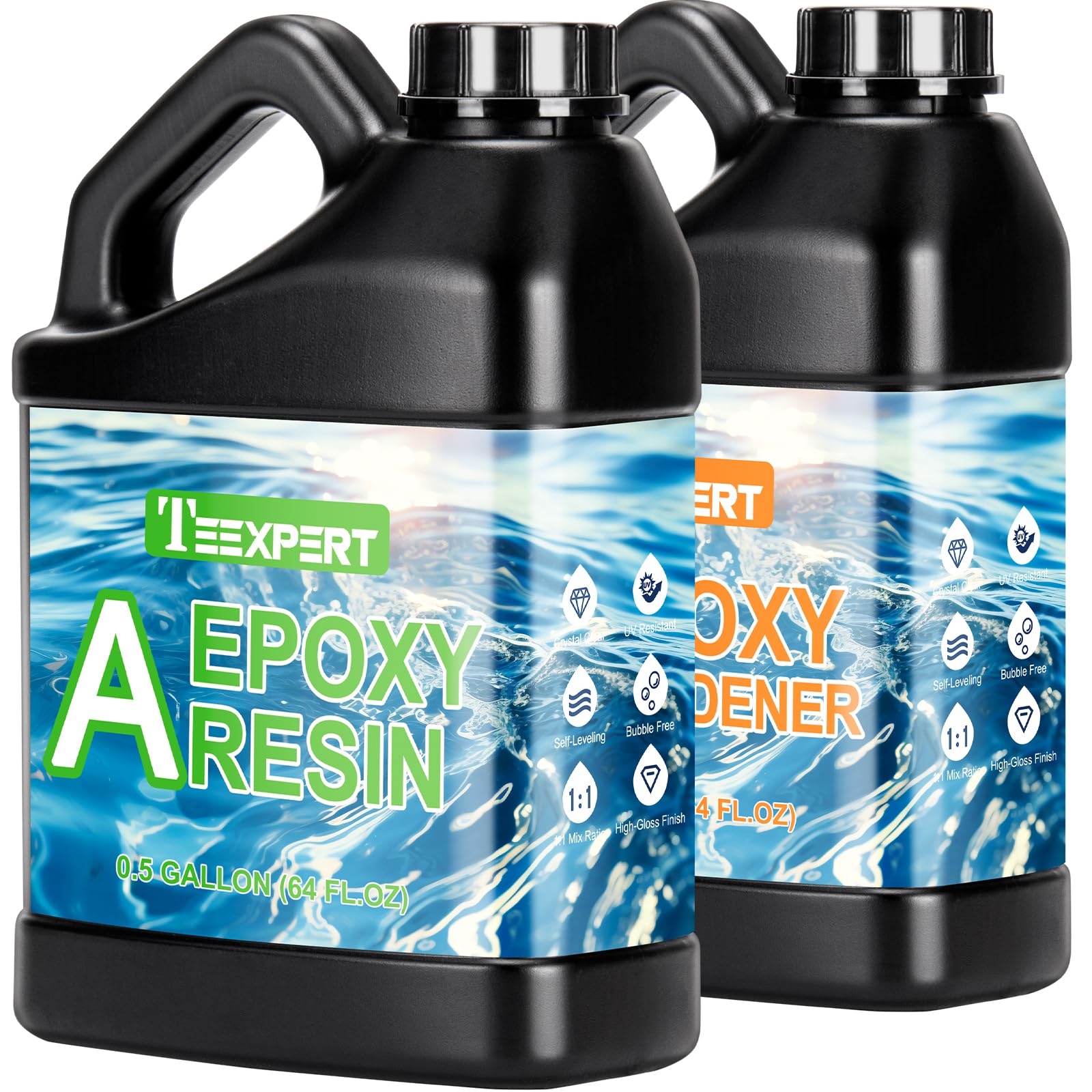 Teexpert Epoxy Resin 1 Gallon High Gloss Epoxy Resin Kit No Bubbles Selfleveling 11 Mix Large