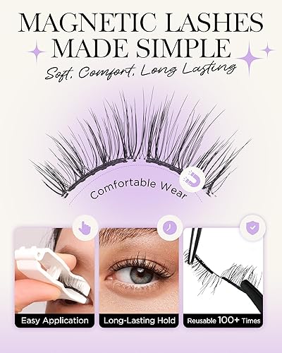 Miniatura 3 de BEYELIAN Pestañas en racimo D+ Curl 156 unidades, extensiones de pestañas postizas individuales, aspecto natural, reutilizables, con pegamento,