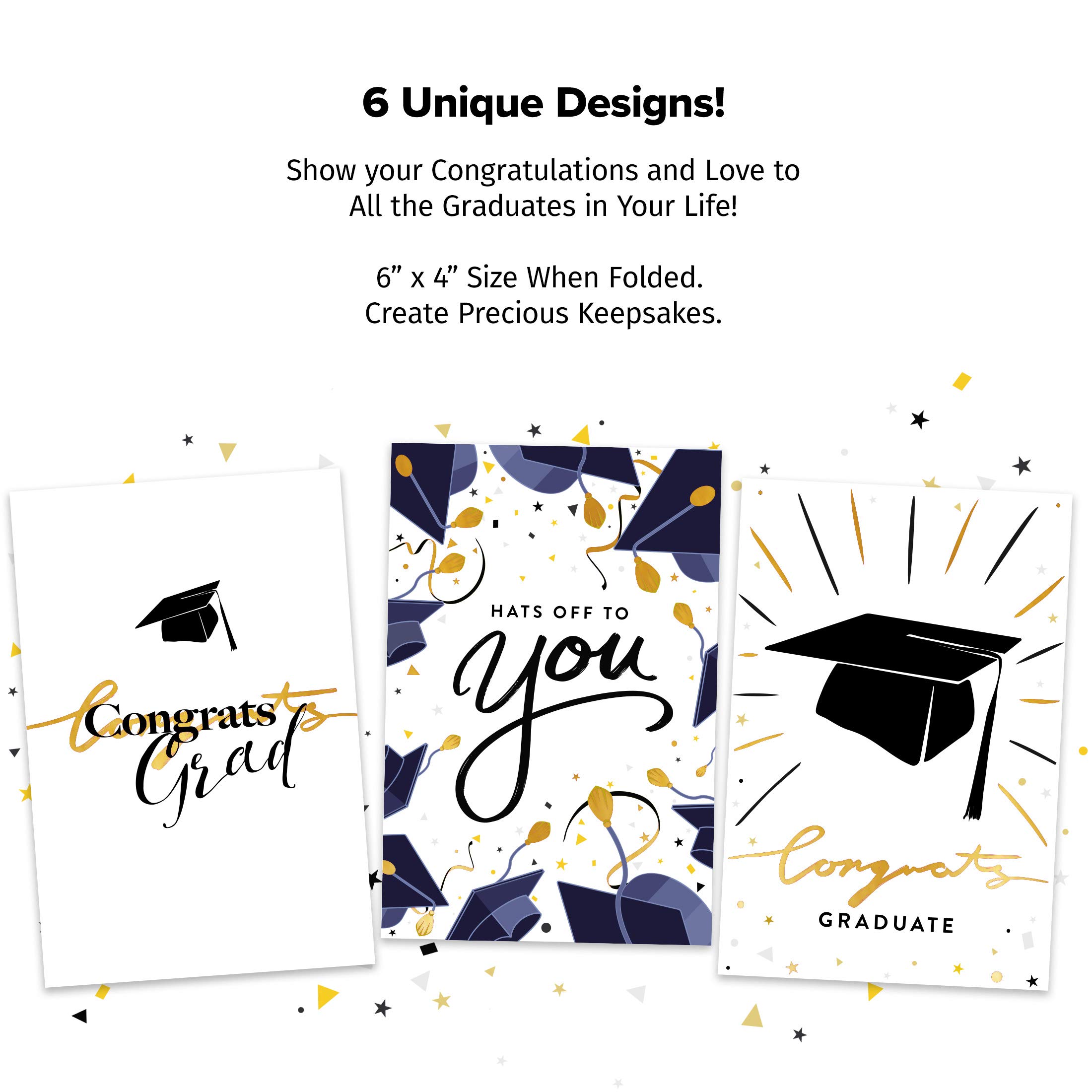 Buy Graduation Cards 2022 Pack 36 Pack Gold Foil and Envelopes Bulk