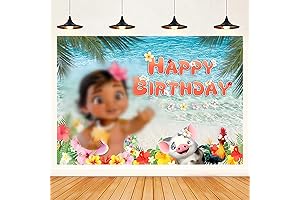 Moana Happy Birthday Party Banner Photography Backdrops