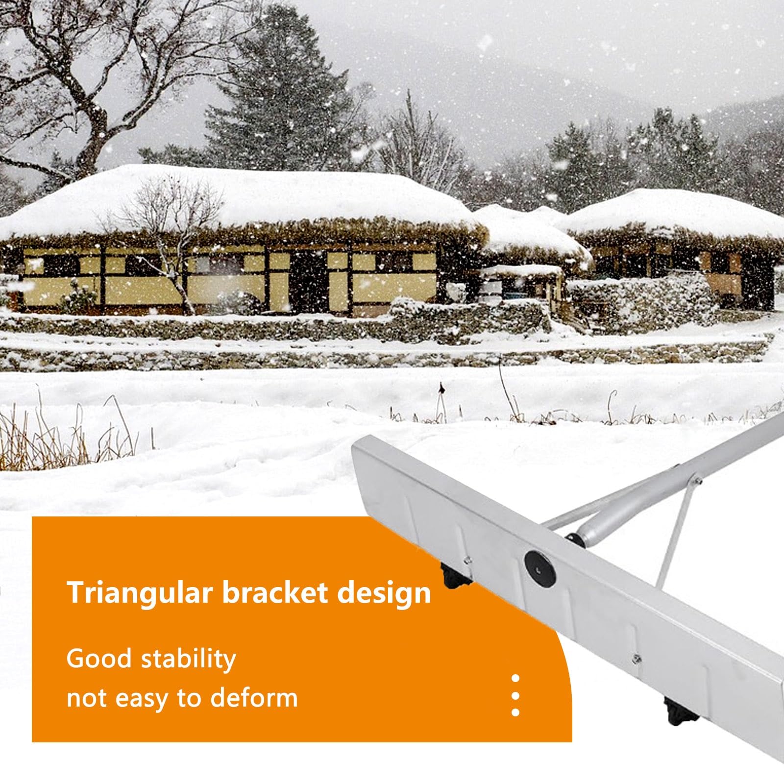 Râteau à neige pour toit, outil de déneigement extensible en aluminium avec roues, installation facile, connexion à bouton-poussoir à plusieurs étapes, parfait pour déneiger les toits